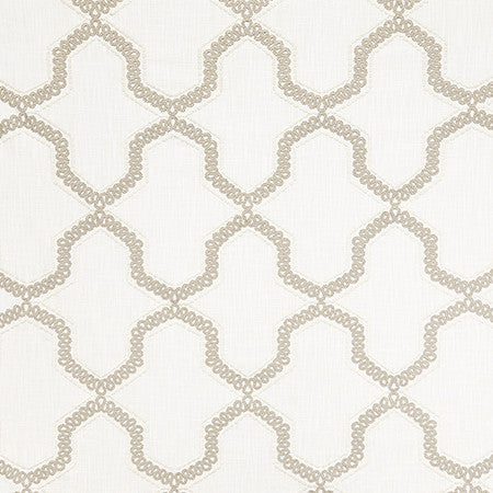 Chosen Taupe by Carole Designer Fabric Shape Shifter Base: 100% Cotton Embr: 100% Polyester India 12 1/2" V, 10 1/4" H 53" - Swanky Fabrics -