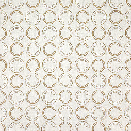 Full Circle Golden Rod by Carole Designer Fabric Neutral Ground 50% Polyester, 40% Cotton, 10% Linen China 11 1/2" V, 8 1/4" H 52 1/4"" - Swanky Fabrics -