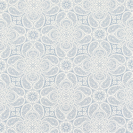 Paisley Connections Sail by Carole Designer Fabric Bluebell 100% Cotton-Soil Repellent Pakistan 12 1/2" V, 13 1/2" H HD 56.5" - Swanky Fabrics -