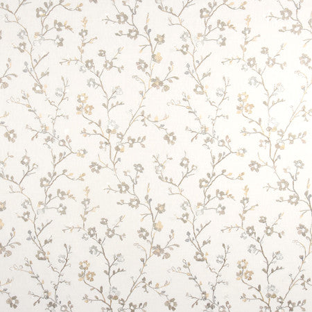 Flower Trail Linen by Carole Designer Fabric From The Heart 58% Cotton, 42% Polyester India 6,000 Wyzenbeek Double Rubs </p><p>Repeat: 18 1/2" V, 17 1/2" H 52.25" - Swanky Fabrics -
