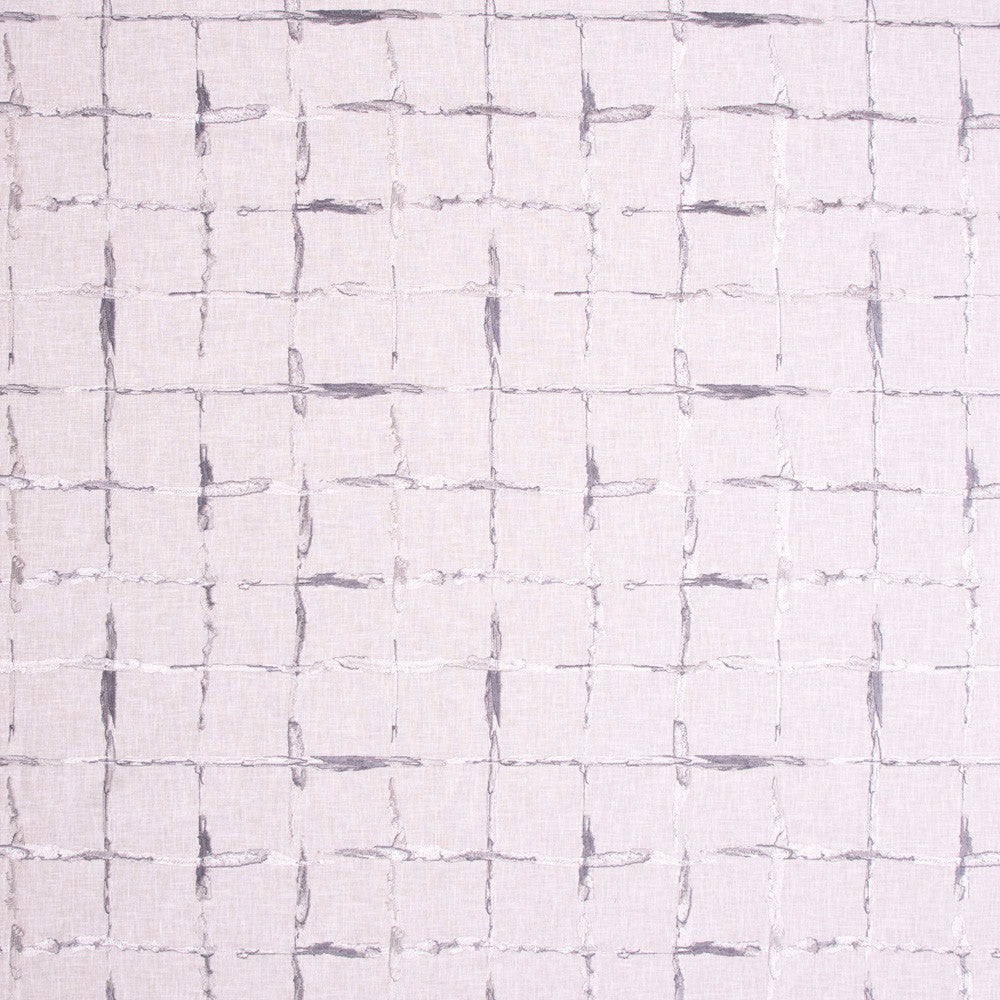 Secret Plan Nickel by Carole Designer Fabric White Smoke 52% Cotton, 48% Polyester India Passes 20,000 Double Rubs Wyzenbeek Horizontal: 12.75 and Vertical: 12.25 51 - Swanky Fabrics -