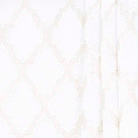 Entire Story Cream by Carole Designer Fabric Sheer Intrigue 100% Polyester India 9 1/2" V, 6" H 51" - Swanky Fabrics -