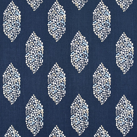 Confetti Party Ink by Carole Designer Fabric Bluebell 36% Polyester, 26% Cotton, 22% Viscose, 16% Linen China 11 3/4" V, 8 1/2" H 52" - Swanky Fabrics -