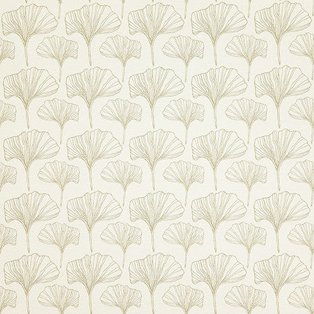 Ginkgo Sketches Natural by Carole Designer Fabric Earth & Stone 100% Cotton Spain 4 1/2" V, 4 1/2" H 54" - Swanky Fabrics -