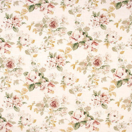 Welcome Summer Blush by Carole Designer Fabric Geranium 55% Linen, 45% Viscose UK 25 1/4" V, 13 1/2" H HD 52.375" - Swanky Fabrics -