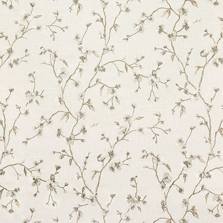 Music Lover Pearl by Carole Designer Fabric Earth & Stone Base: 69% Cotton, 31% Polyester. Embr: 100% Rayon India 20,000 WYZENBEEK DOUBLE RUBS 25 1/4" V, 12 1/2" H HD 50" - Swanky Fabrics -