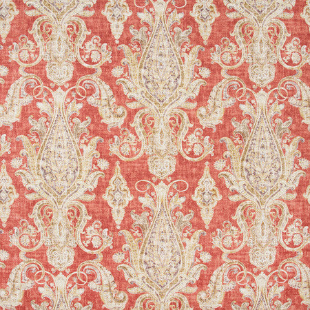 North Castle Tomato by Carole Designer Fabric Geranium 55% Linen, 45% Rayon-SSR Printed In USA 25 1/4" V, 27" H 54" - Swanky Fabrics -