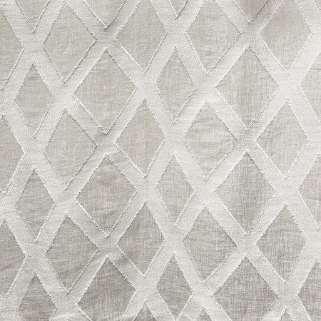 Diamond Way Silver by Carole Designer Fabric Perfect Balance 73% Linen, 13% Viscose, 13% Polyester, 1% Polyamide Turkey 7 5/8" V, 9 1/2" H 57" - Swanky Fabrics -