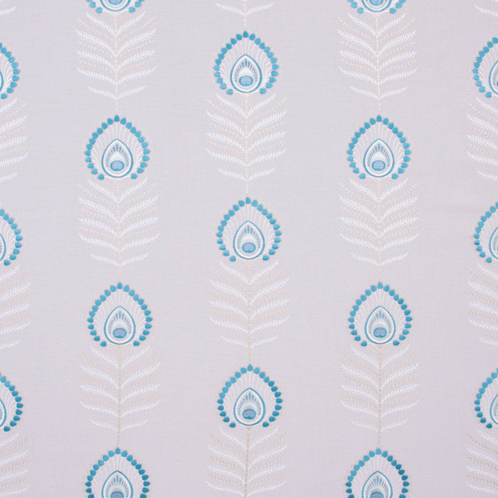 Peacock Feather Teal by Carole Designer Fabric Spearmint 60% Polyester, 30% Viscose, 10% Cotton China N/A Horizontal: 10.5 and Vertical: 11.75 52 - Swanky Fabrics -