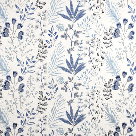 Field Of Sprigs Blue Jay by Carole Designer Fabric From The Heart 58% Cotton, 42% Polyester India 3,000 Wyzenbeek Double Rubs </p><p>Repeat: 12 3/4" V, 26" H 51.75" - Swanky Fabrics -