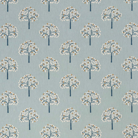 Arbor View Mineral by Carole Designer Fabric English Garden Base: 52% Polyester, 48% Cotton Embr: 100% Polyester 60,000 Wyzenbeek Double Rubs 6 1/4" V, 7 3/4" H 54 1/2*" - Swanky Fabrics -