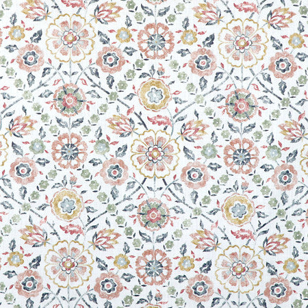 In Season Clay by Carole Designer Fabric Sunset Serenade 100% Cotton India 17 3/4" V, 6 1/2" H HD 55"" - Swanky Fabrics -