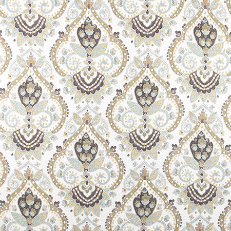 Kings North Sand by Carole Designer Fabric Jade 67% Viscose, 33% Linen Spain 13 1/2" V, 13 1/2" H HD 54" - Swanky Fabrics -