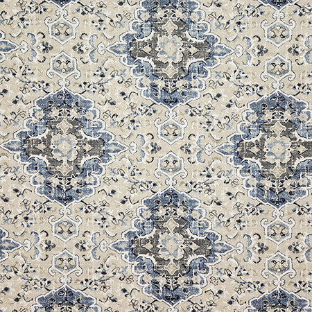 Dallington Bluebell by Carole Designer Fabric Dewdrop 100% Cotton Pakistan 24 1/2" V, 13 1/2" H HD 54" - Swanky Fabrics -