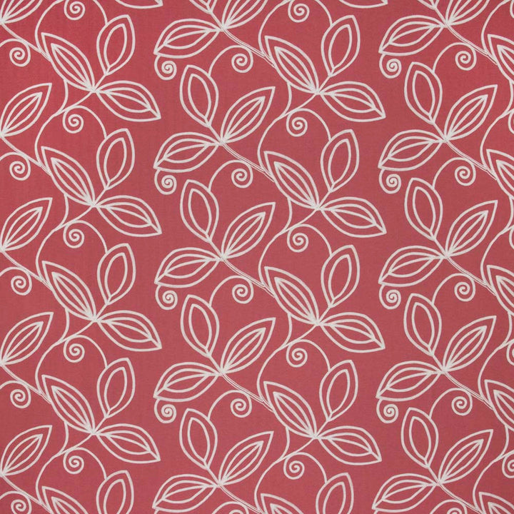 Lovely Leaf Coral by Carole Designer Fabric Summer Garden 100% Polyester India N/A Horizontal: 18 and Vertical: 95 54 - Swanky Fabrics -
