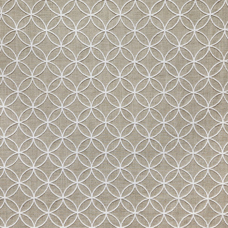 Instant Connection Jute by Carole Designer Fabric Neutral Ground 100% Polyester India 4 1/2" V, 4 1/2" H 53"" - Swanky Fabrics -