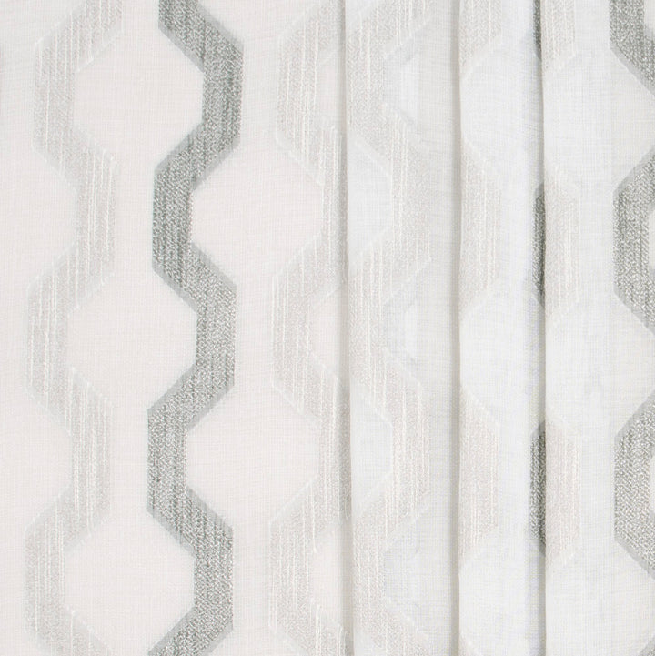Two Paths Silver by Carole Designer Fabric Sheer Marvel 100% Polyester TURKEY N/A Horizontal: 7625 and Vertical: 75 118 - Swanky Fabrics -