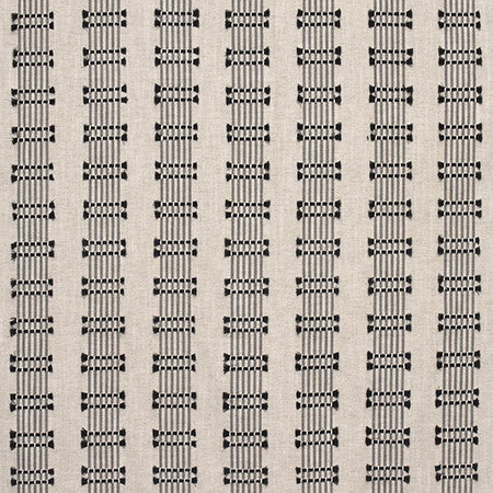 Over The Tracks Noir by Carole Designer Fabric Artisan Base: 81% Cotton, 19% Poly. Embr: 100% Cotton INDIA 2.13" V, 4" H 54.75" - Swanky Fabrics -