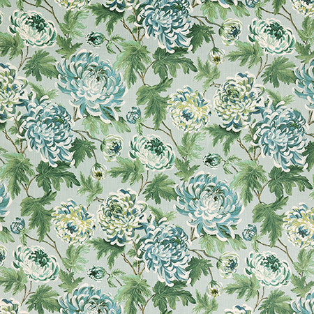Love Song Celadon by Carole Designer Fabric First Impressions 90% Cotton, 10% Linen Pakistan 27" V, 13 1/2" H HD 54" - Swanky Fabrics -