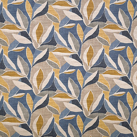 Let Them Fall Sapphire by Carole Designer Fabric Dawn & Dusk 100% Cotton Pakistan 50,000 WYZENBEEK DOUBLE RUBS 12 1/2" V, 13 1/2" H HD 54.5" - Swanky Fabrics -