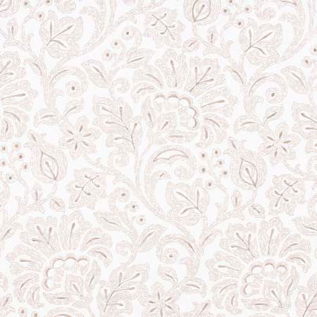 Few Words Natural by Carole Designer Fabric Pink Jade 100% Cotton India 24 1/2" V, 14 1/2" H 54" - Swanky Fabrics -