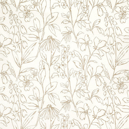 Very Nice Natural by Carole Designer Fabric Oasis Base: 52% Cotton, 48% Polyester Embr: 100% Cotton India 18 7/8" V, 25 5/8" H 51" - Swanky Fabrics -