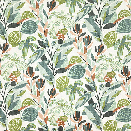 Leaf It Out Seafoam by Carole Designer Fabric Dewdrop 100% Cotton-SSR Pakistan 25" V, 13 1/2" H HD 54" - Swanky Fabrics -