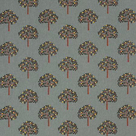 Arbor View Aloe by Carole Designer Fabric English Garden Base: 52% Polyester, 48% Cotton Embr: 100% Polyester 60,000 Wyzenbeek Double Rubs 6 1/4" V, 7 3/4" H 54 1/2*" - Swanky Fabrics -
