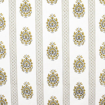 Road To Royalty Turmeric by Carole Designer Fabric Artisan 54% Linen, 46% Cotton INDIA 7,000 Martindale Circular Rubs 7" V, 17 3/8" H 54" - Swanky Fabrics -