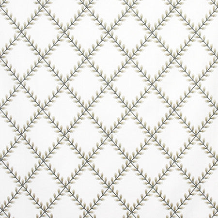 Diamond Petals Birch by Carole Designer Fabric Wellington Base: 100% Polyester. Embr: 100% Viscose INDIA 51,000 Wyzenbeek Double Rubs 6" V, 5 3/8" H HD 55" - Swanky Fabrics -