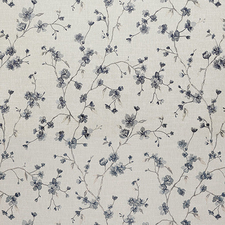 Music Lover Slate by Carole Designer Fabric Dewdrop Base: 69% Cotton, 31% Polyester. Embr: 100% Rayon India 25 1/4" V, 12 1/2" H HD 50" - Swanky Fabrics -