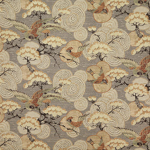 Bird Landing Pewter by Carole Designer Fabric