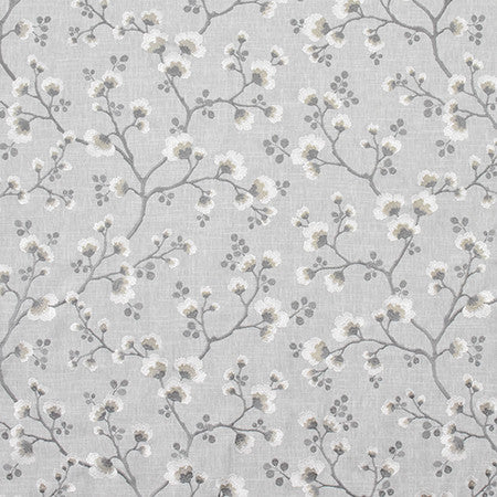 One Night Cloud by Carole Designer Fabric Wallflower Base: 58% Cotton, 42% Polyester. Embr: 100% Rayon INDIA 12,000 Wyzenbeek Double Rubs 18 1/2" V, 25" H 50" - Swanky Fabrics -