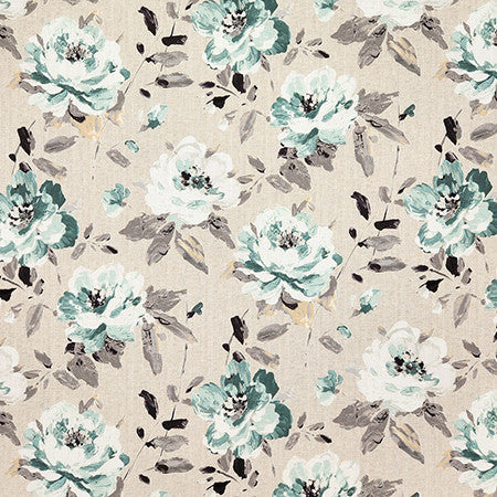 Trust Your Heart Stillwater by Carole Designer Fabric Dewdrop 100% Polyester India 25" V, 13 1/2" H HD 55" - Swanky Fabrics -