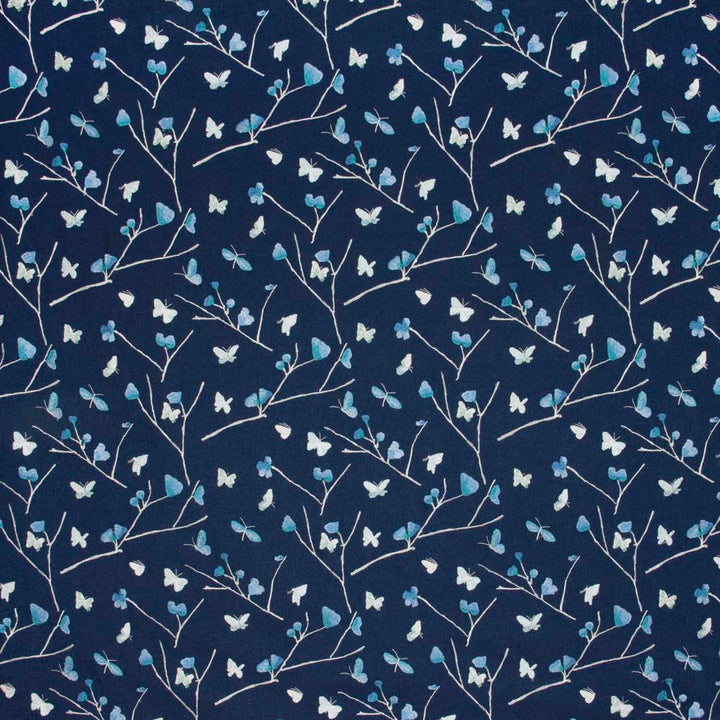 Eden Hunt Navy by Carole Designer Fabric Emerald Ocean 100% Polyester India N/A Horizontal: 16875 and Vertical: 1575 51 - Swanky Fabrics -