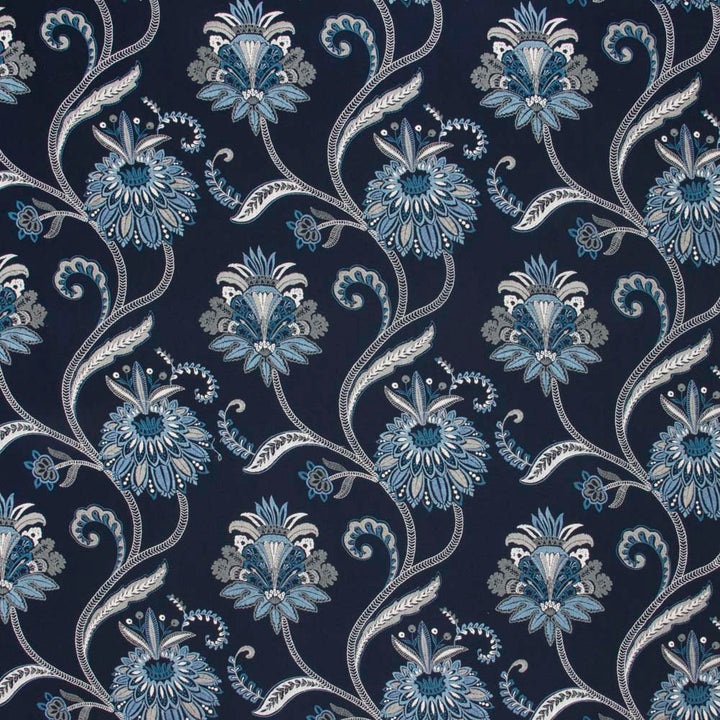 Warm Welcome Navy by Carole Designer Fabric Emerald Ocean 50% Polyester, 50% Cotton India N/A Horizontal: 26 and Vertical: 15375 51 - Swanky Fabrics -