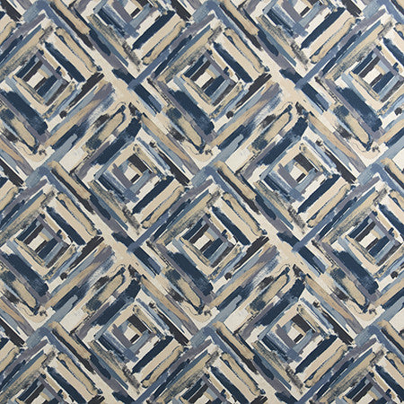 Paint Strokes Aegean by Carole Designer Fabric Muse 100% Polyester China 13 1/8" V, 13 1/2" H 55" - Swanky Fabrics -