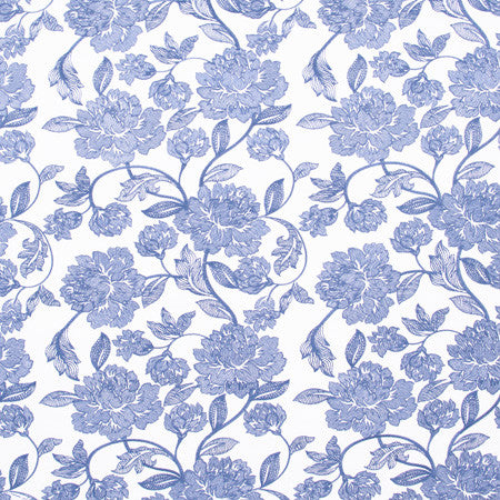 Easy Summer Navy by Carole Designer Fabric Bluebird 100% Polyester India 18 1/2" V, 17" H 51.5" - Swanky Fabrics -