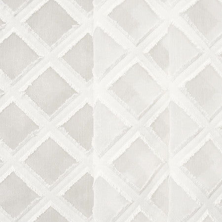Stay True White by Carole Designer Fabric Sheer Luxury 89% Polyester, 11% Cotton INDIA N/A 3 1/2" V, 3 3/8" H 122" - Swanky Fabrics -