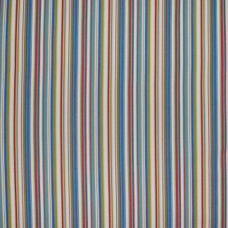 Cabaret Stripe Primary by Carole Designer Fabric In Tune 100% Cotton India N/A Horizontal: 0" and Vertical: 9" H 54" - Swanky Fabrics -