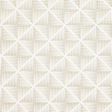 Jagged Edges Flax by Carole Designer Fabric Earth & Stone Base: 52% Polyester, 48% Cotton, Embr: 100% Spun Polyester India 6 1/4" V, 6 1/4" H 52" - Swanky Fabrics -