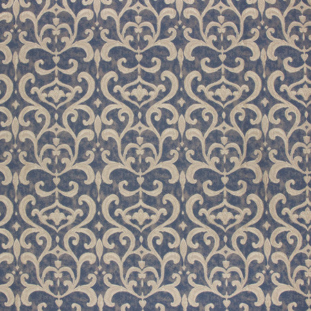 Family Heirloom Navy by Carole Designer Fabric Emerald Ocean 65% Polyester, 35% Viscose Turkey N/A Horizontal: 11 1/8" and Vertical: 16 1/2" V 55" - Swanky Fabrics -