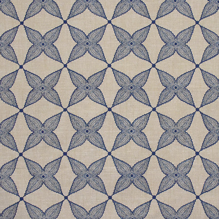 When Stars Align Blue by Carole Designer Fabric Artisan Base: 70% Cotton, 25% Poly, 5% Linen. Embr: 60% Cotton, 21% Poly, 15% Rayon, 4% Linen INDIA N/A 4 1/2" V, 4 1/2" H 54" - Swanky Fabrics -