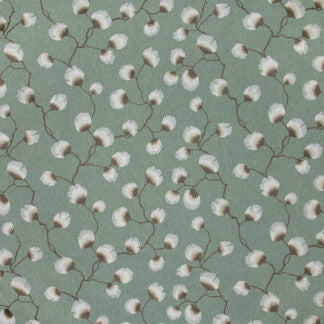Petal Leaf Dusty Miller by Carole Designer Fabric Emerald Ocean 50% Polyester, 50% Cotton India N/A Horizontal: 25 1/4" and Vertical: 15 3/8" 51" - Swanky Fabrics -