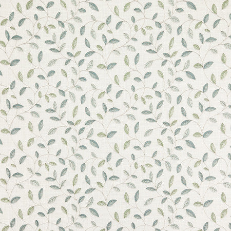 This Feeling Silver Sage by Carole Designer Fabric Oasis Base: 100% Recycled Polyester Embr: 62% Polyester, 38% Cotton India 9" V, 13" H 52" - Swanky Fabrics -