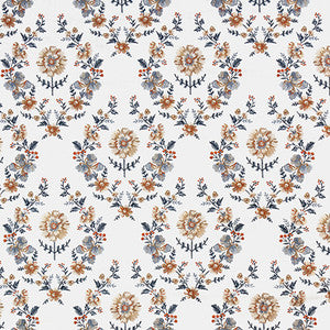 Turn The Page Indigo by Carole Designer Fabric