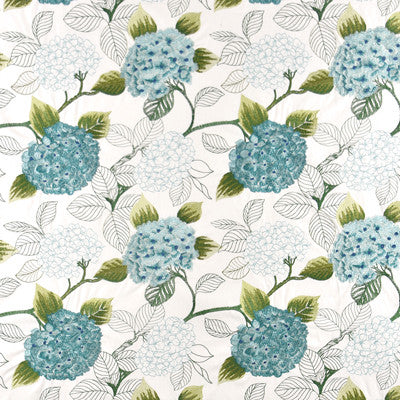 Hydrangea Park Aegean by Carole Designer Fabric Muse 70% Cotton, 30% Viscose India N/A </p><p>Repeat: 15 3/4" V, 17" H 50" - Swanky Fabrics -
