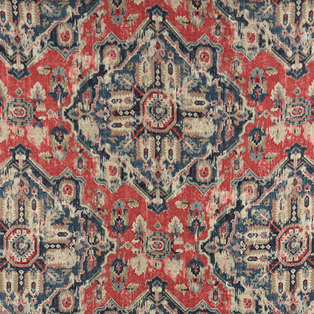 Thunder Ridge Moroccan Red by Carole Designer Fabric Well-Traveled 55% Linen, 45% Viscose-Soil Resistant S Korea 12,000 Wyzenbeek Double Rubs </p><p>Repeat: 27 3/8" V, 26 1/4" H HD 56" - Swanky Fabrics -