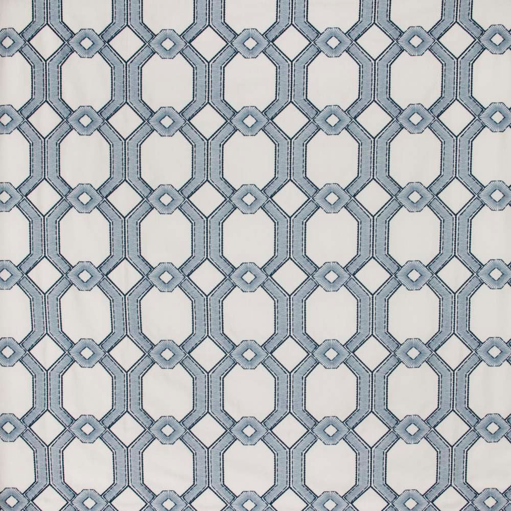 Graceful Gate Delft by Carole Designer Fabric French Navy 100% Polyester India N/A Horizontal: 675 and Vertical: 65 54 - Swanky Fabrics -
