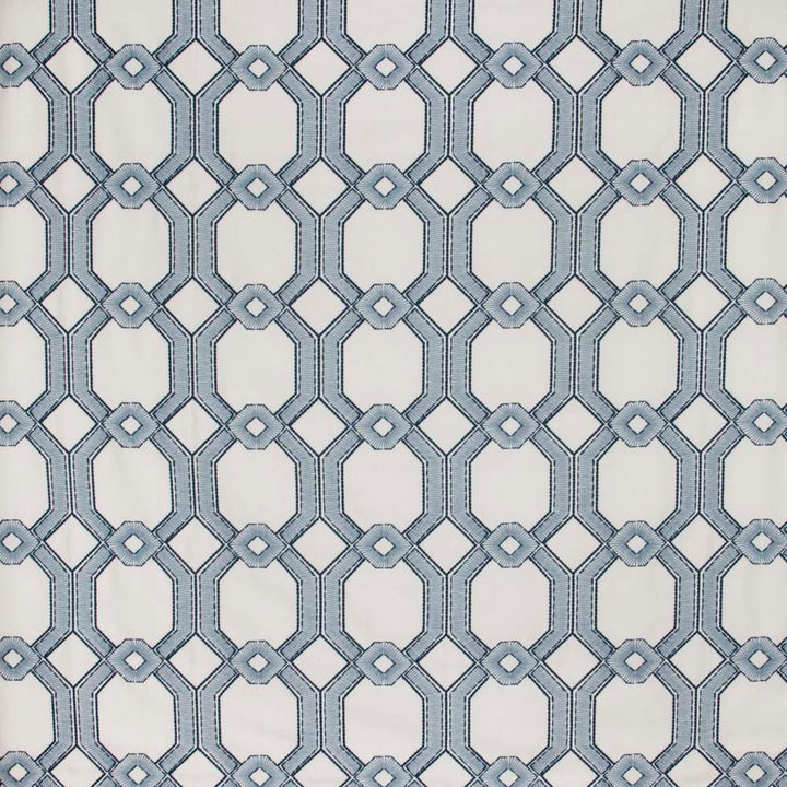 Graceful Gate Delft by Carole Designer Fabric French Navy 100% Polyester India N/A Horizontal: 675 and Vertical: 65 54 - Swanky Fabrics -